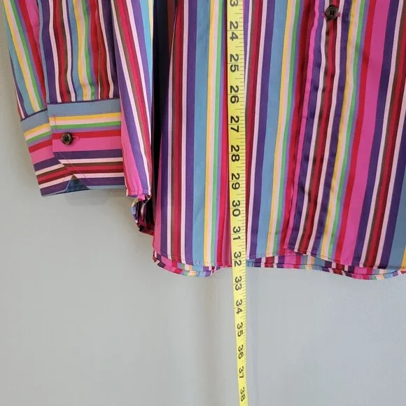 NWT ETRO Milano Rainbow Striped Button Up Men's Shirt Size 42 - Picture 7 of 11